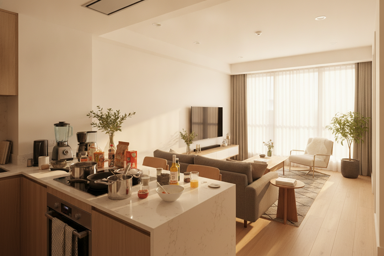 The Big Flaw in Small House Small Open Kitchen Living Room Design