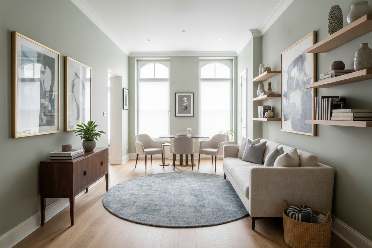 Stop Lining the Walls When Furnishing Long Narrow Living Room Spaces