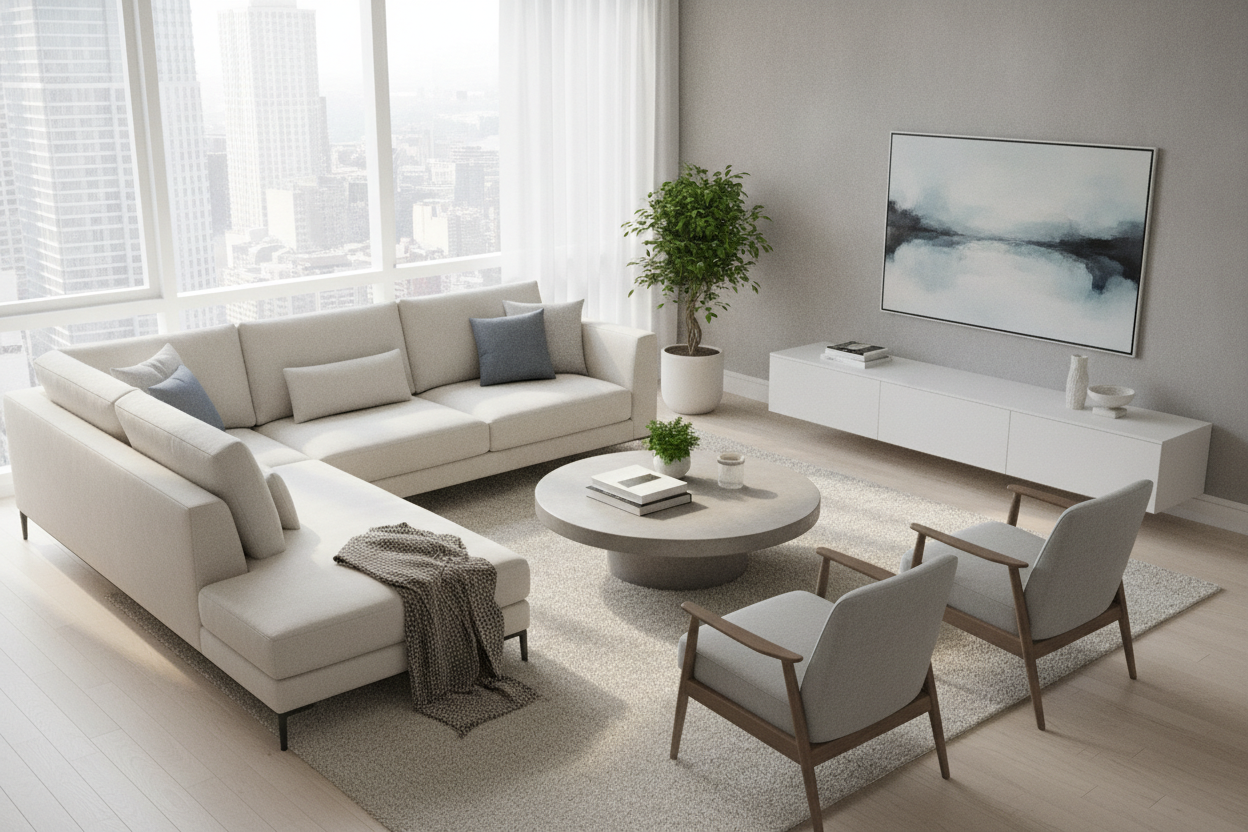 Why an Apartment Sectional Actually Makes Small Rooms Look Bigger
