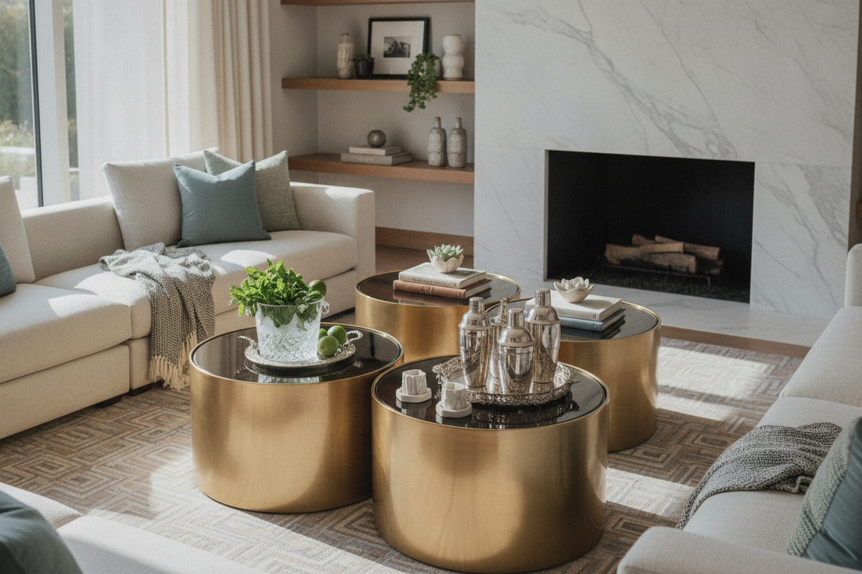 My Secret to Better Hosting? A Cocktail Table Living Room Setup
