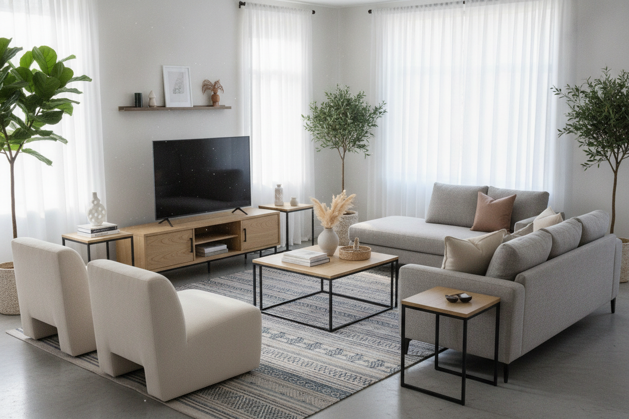 Does a 4-Piece Living Room Table Set With TV Stand Look Tacky?