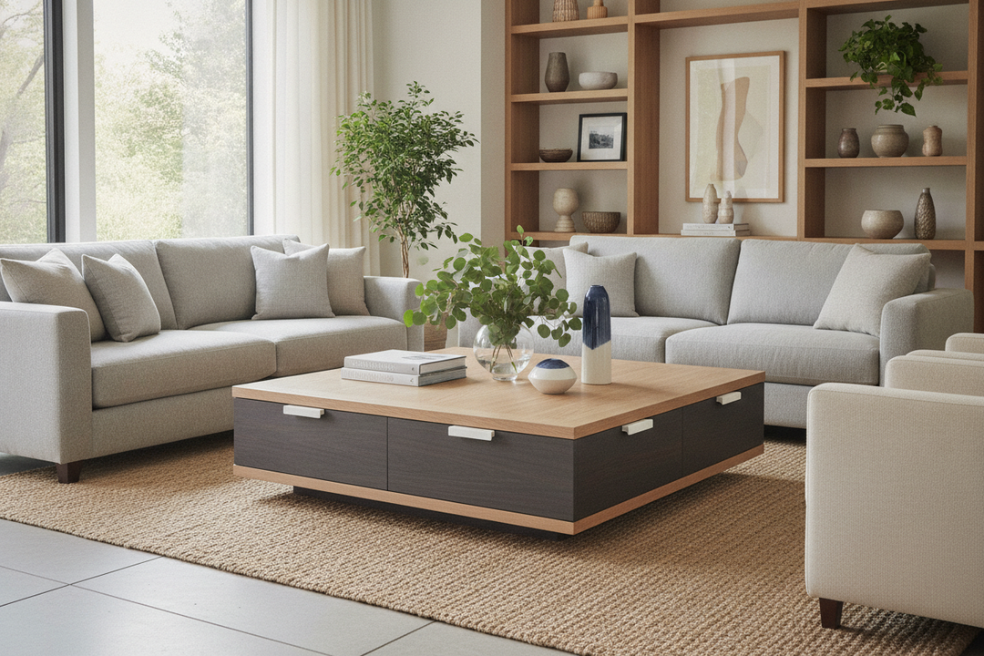 Are Two Tone Living Room Tables the Cure for Too Much Wood?