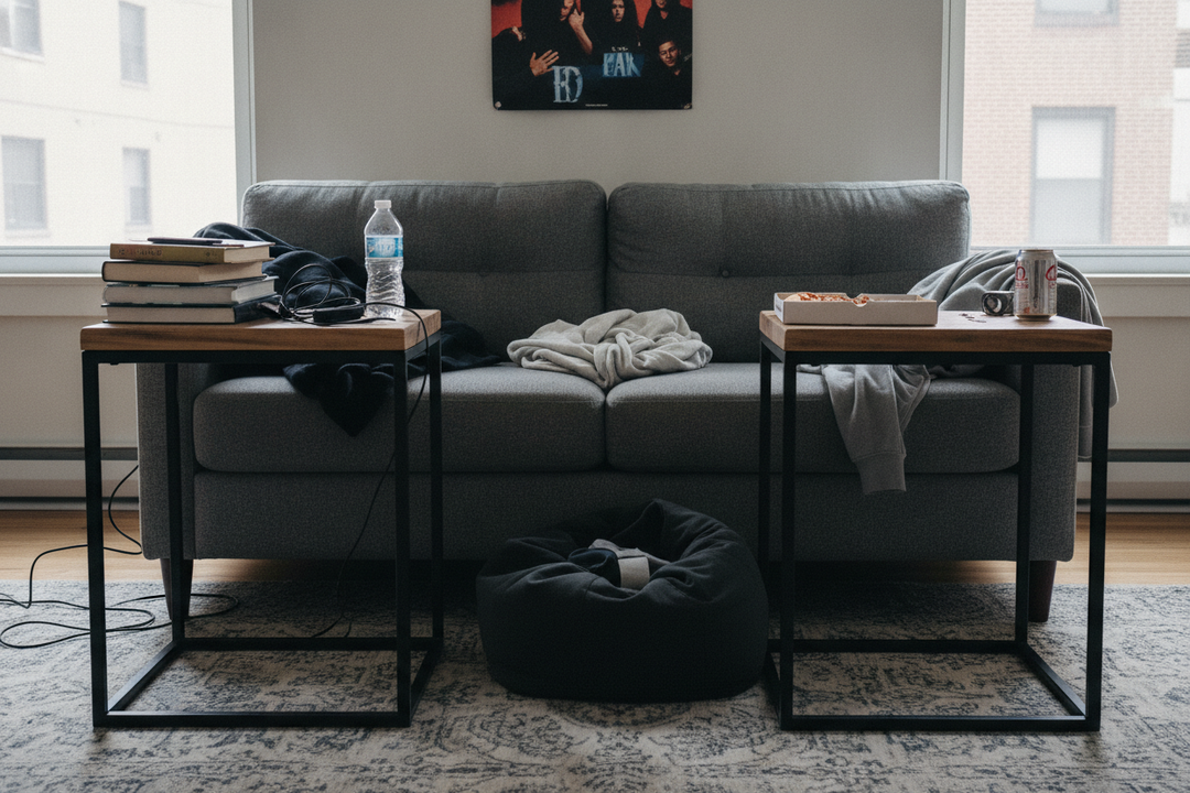 Why Your Metal and Wood End Tables Look Like Dorm Furniture