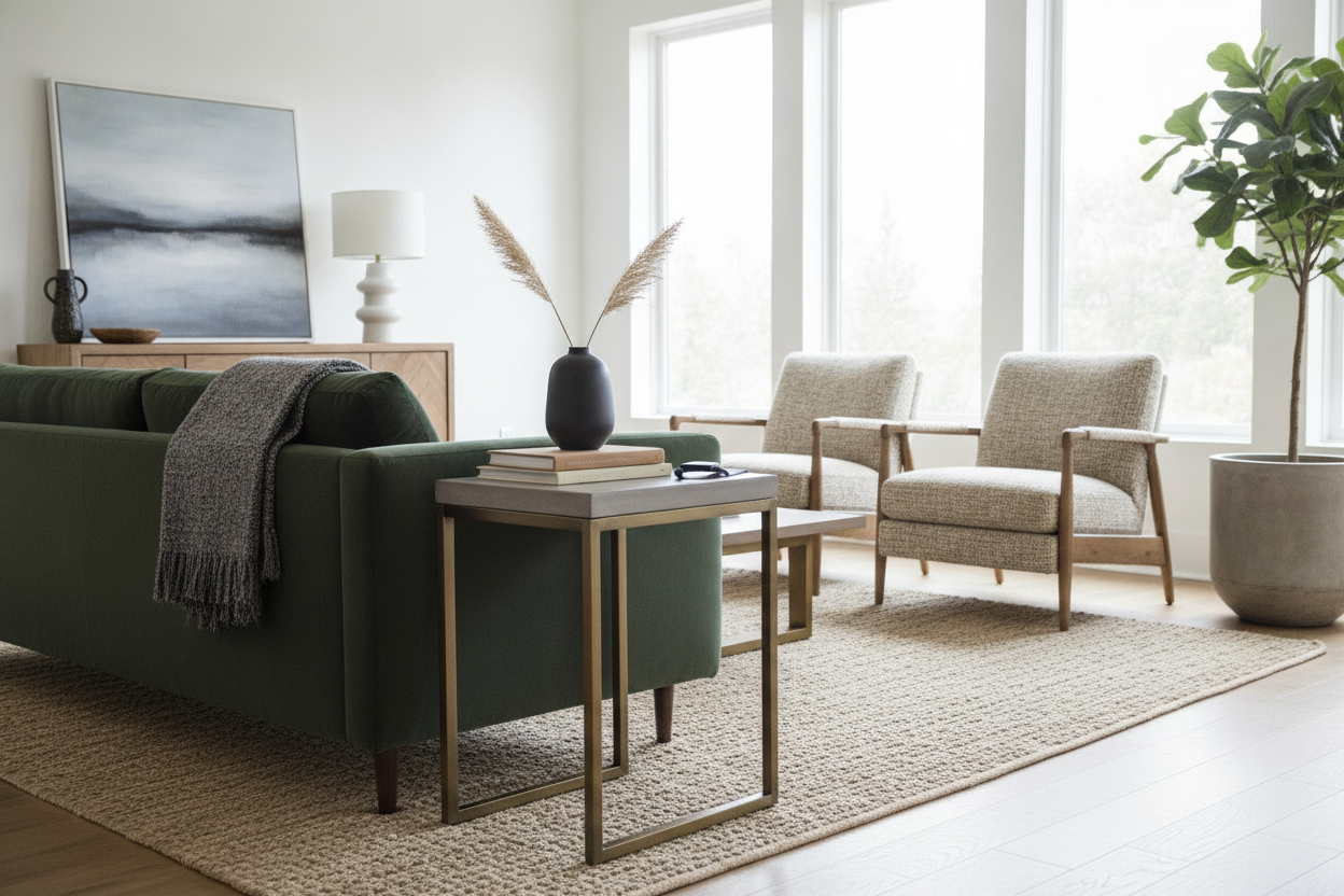 A Masculine End Table Doesn't Have to Mean Bulky Dark Wood