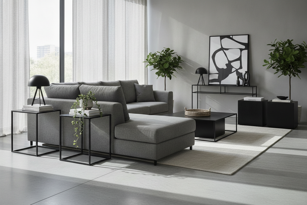 Your Couch Gap Needs Narrow Black End Tables (Trust Me)