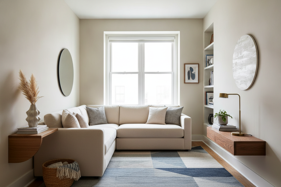 My Awkward Layout Fix: Small Wall Tables for Living Room Dead Zones