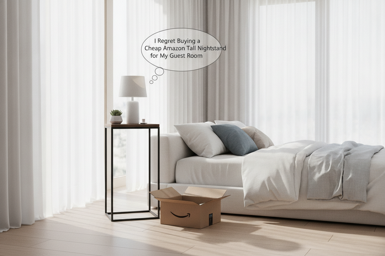 I Regret Buying a Cheap Amazon Tall Nightstand for My Guest Room