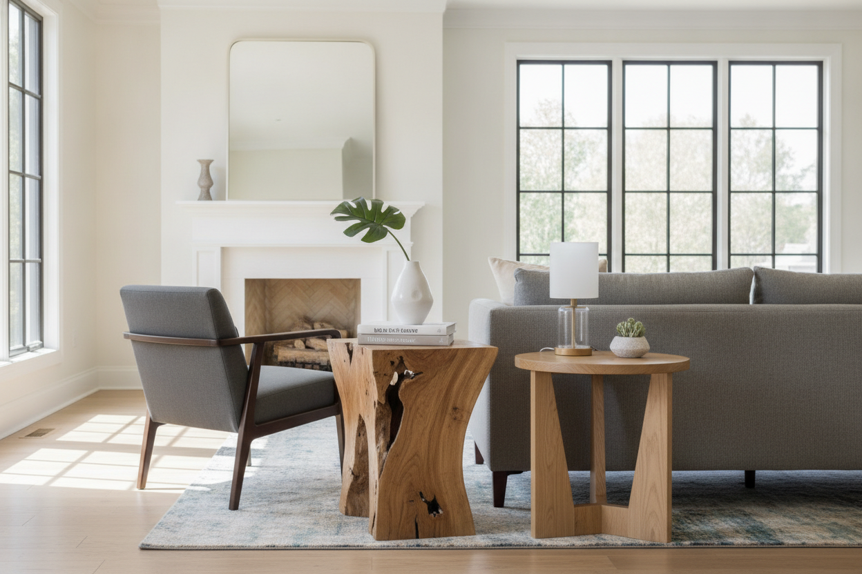 Is a Natural Wood Side Table Too Rustic for a Modern Home?