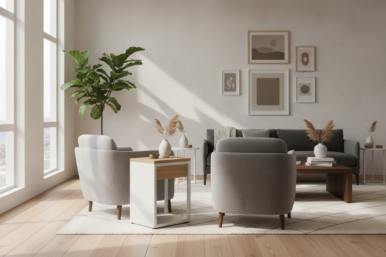 How a Simple White and Oak Side Table Fixed My Heavy Living Room