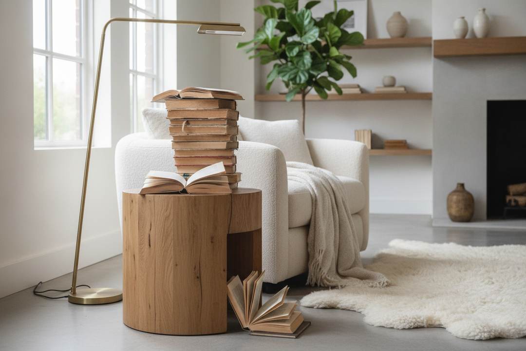 Your Teetering Pile of Books Needs a Real Readers Side Table