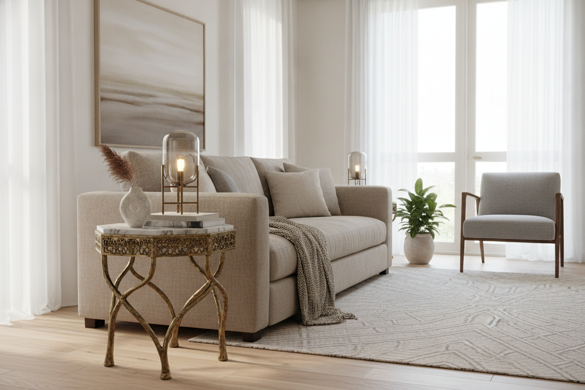 Your Boring Sofa Just Needs One Really Fancy Side Table