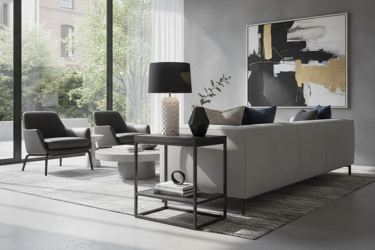 Solid Black Is Too Heavy: Why I Prefer a Black and Grey Side Table
