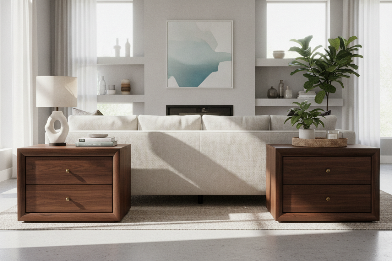 The Case for Bulkier 2 Drawer End Tables Next to the Sofa