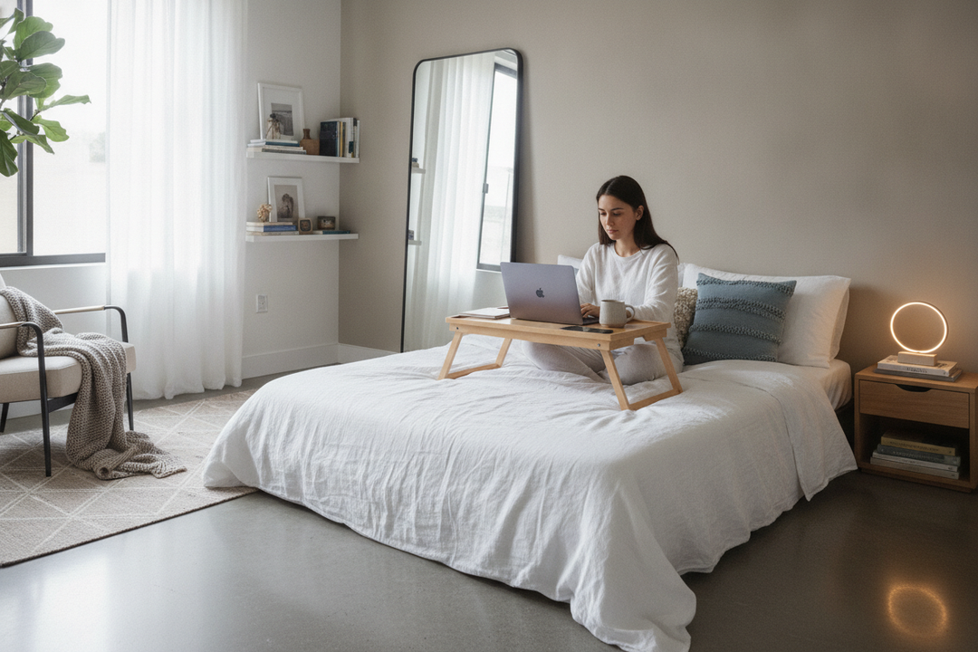 I Worked From Bed for a Week Using a Cheap Amazon Bed Table