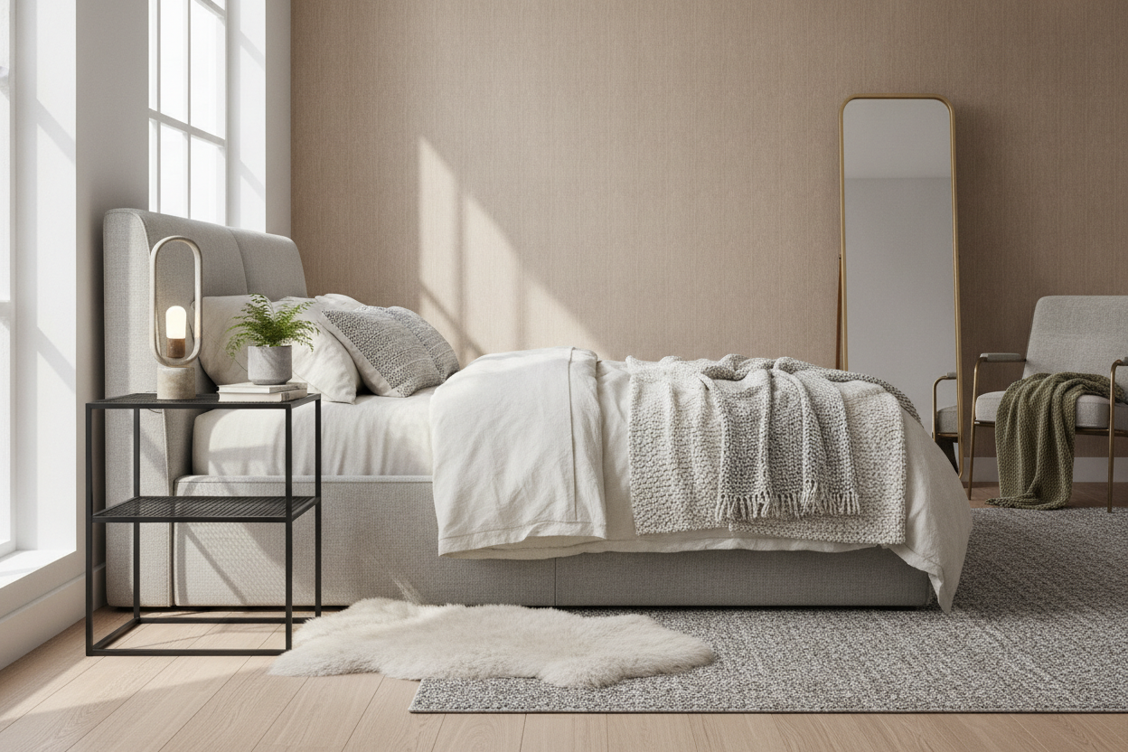 Why Your Soft Bedroom Needs a Black Metal Bedside Table