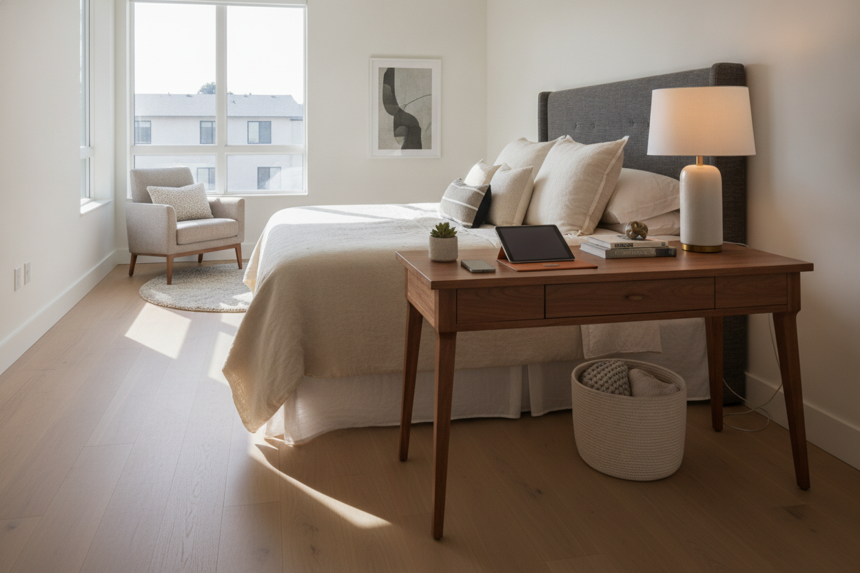 Why I Swapped My Useless Nightstand for a Desk Bedside Table
