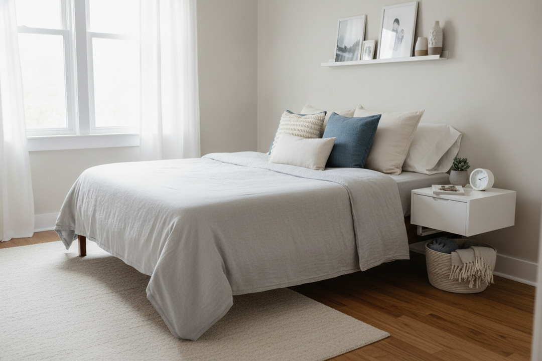 How a $30 Bedside Attachable Table Finally Fixed My Cramped Bedroom Layout