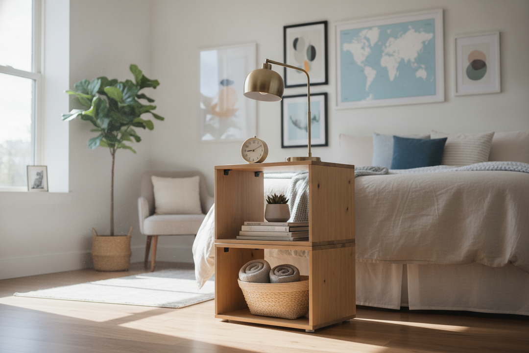 How a Stackable Bedside Table Survived My Last 3 Apartment Moves