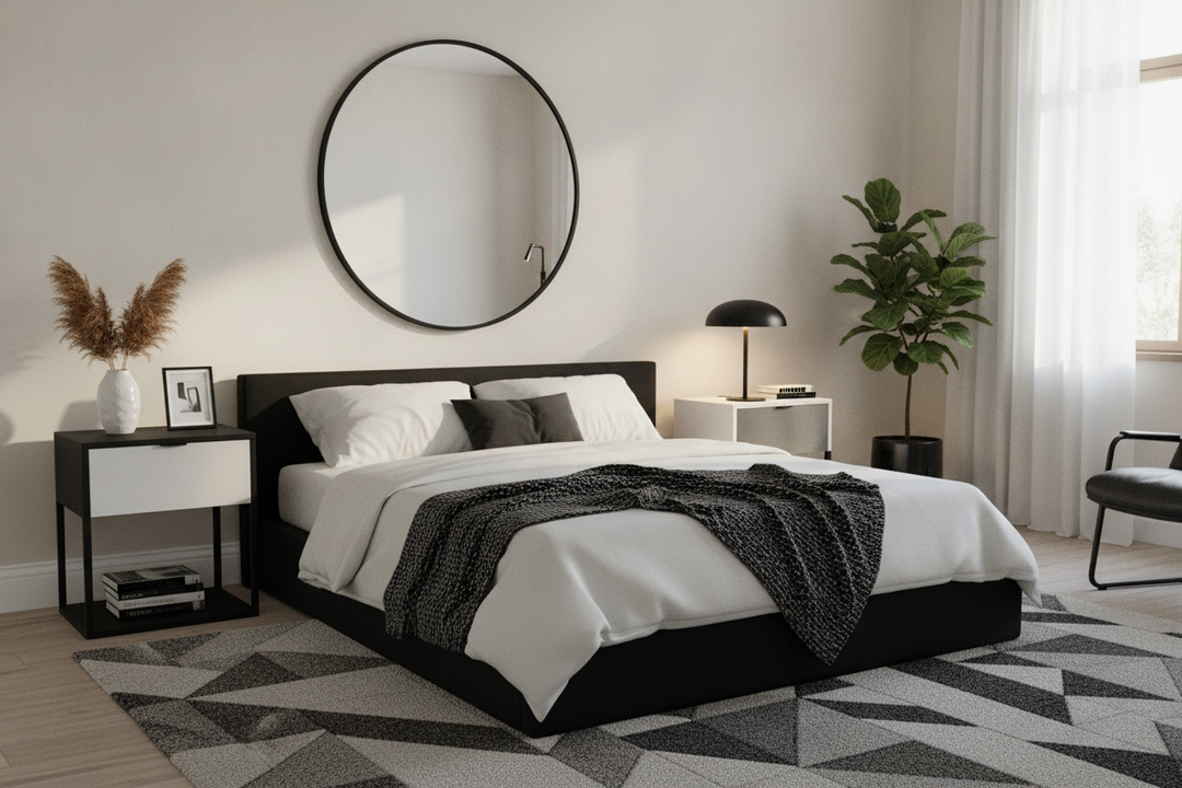 How Black and White Bedside Tables Fixed My Mushy Bedroom