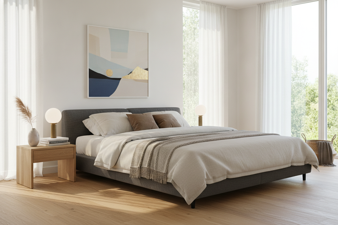 How a Short Bedside Table Finally Fixed My Low-Profile Bedroom