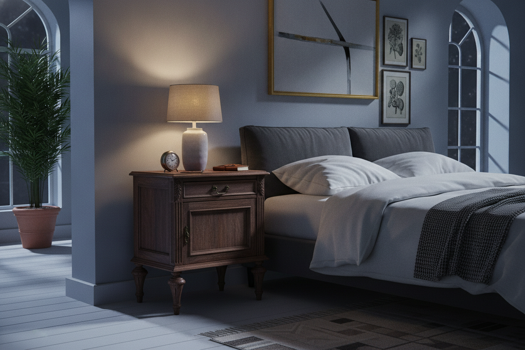 How an Antique Night Stand Finally Fixed My Soulless Bedroom