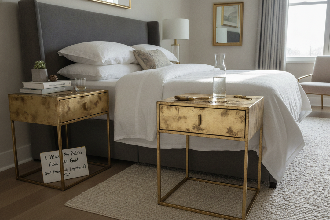 I Painted My Bedside Table Gold (And Immediately Regretted It)