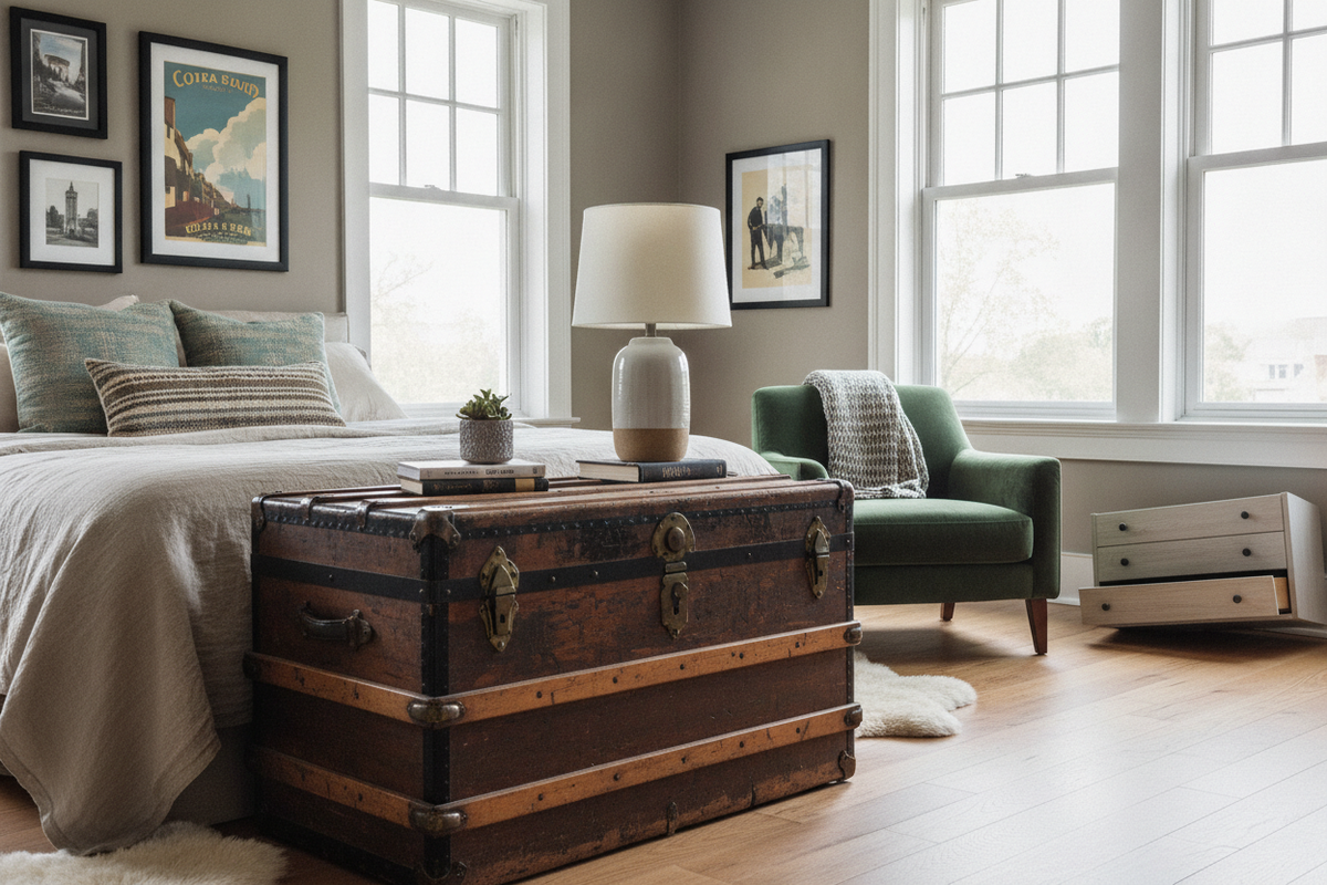 Why I Swapped My Flimsy Drawers for a Heavy Trunk Bedside Table