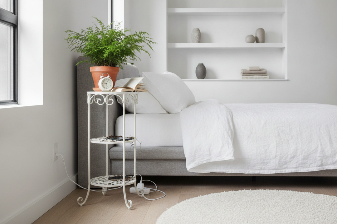 Why a Plant Stand Makes a Terrible Small End Table for Bedroom Duty