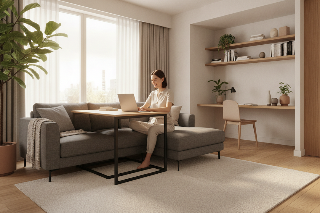 I Swapped My Coffee Table for a Table for Couch (And Saved My Back)