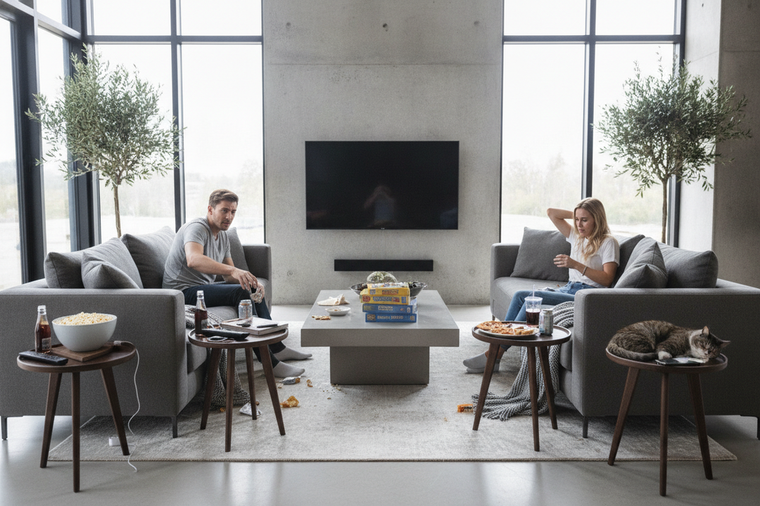 Your Tiny Side Tables Sofa Setup Is Ruining Movie Night