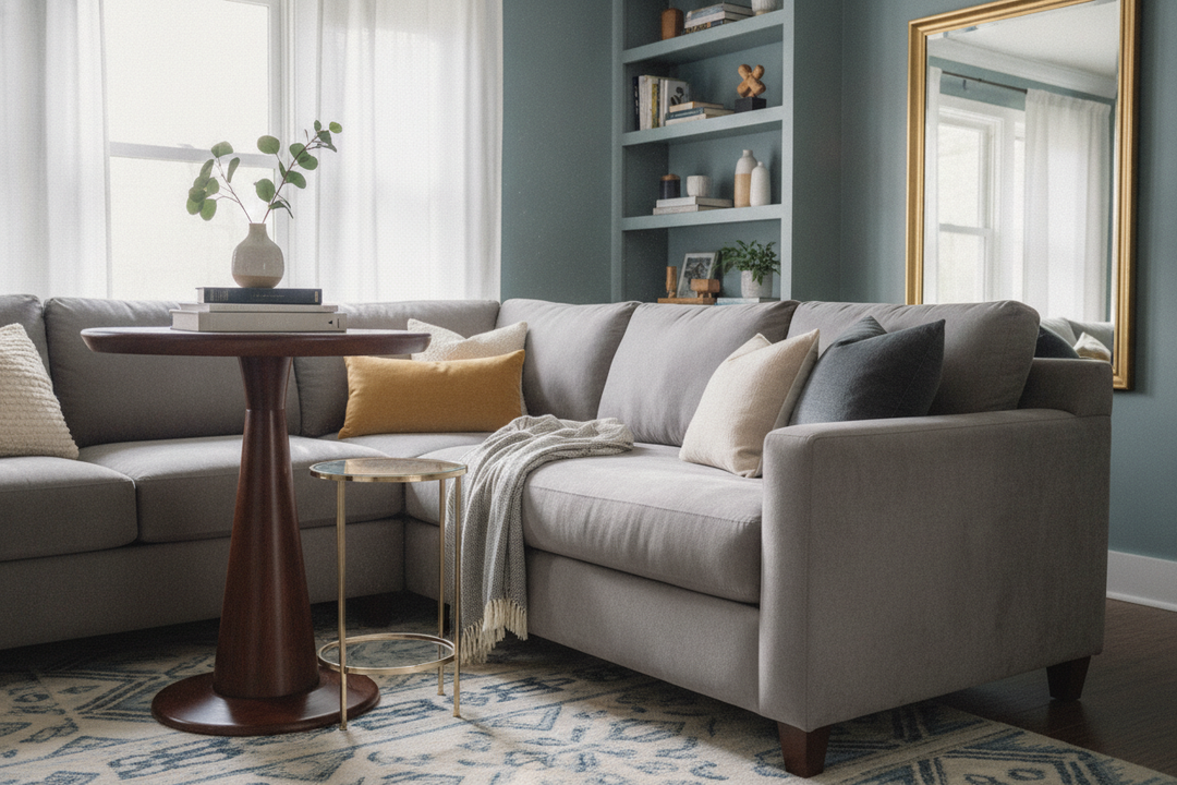 I'm Begging You to Measure Your Sofa Before Buying a Couch Side Table