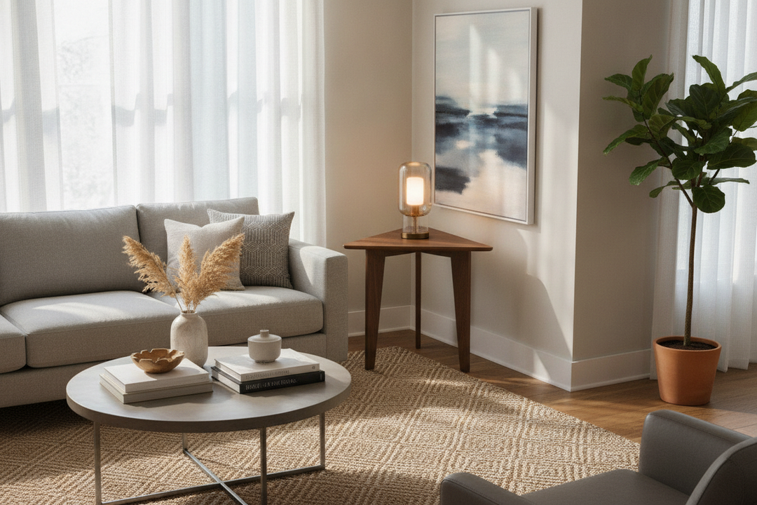 I Finally Found a Lamp Table for Living Room Corners That Doesn't Wobble