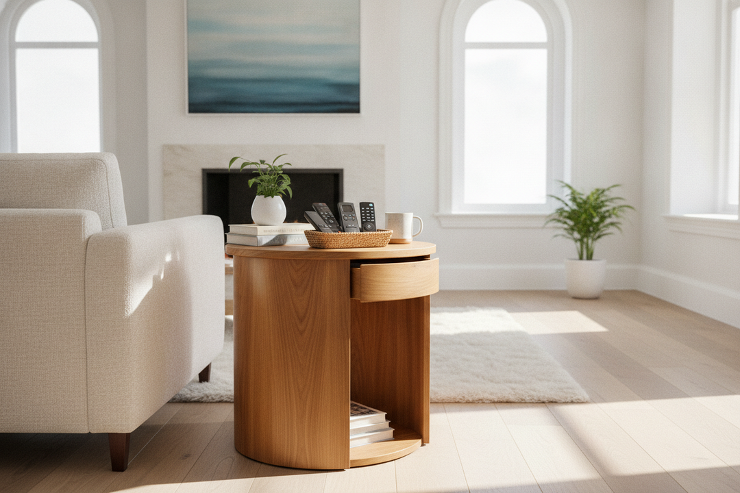 Your Remotes Need Round Accent Tables With Storage