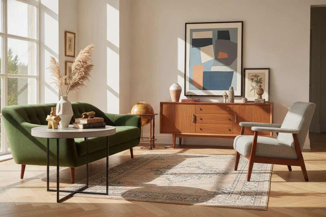 How to Mix a Contemporary Accent Table With Vintage Furniture