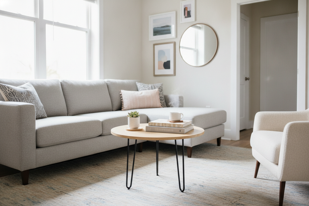 How a Cheap Accent Table Fixed My Weird Apartment Layout