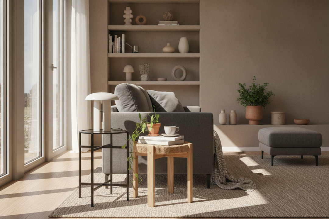 Your Couch Needs a Stool Table, Not a Bulky End Table