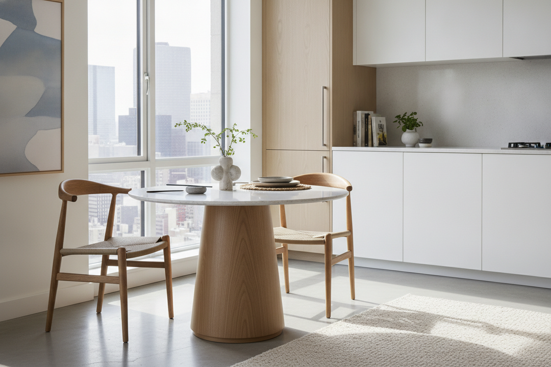 Your Small Apartment Kitchen Table Should Only Have One Leg
