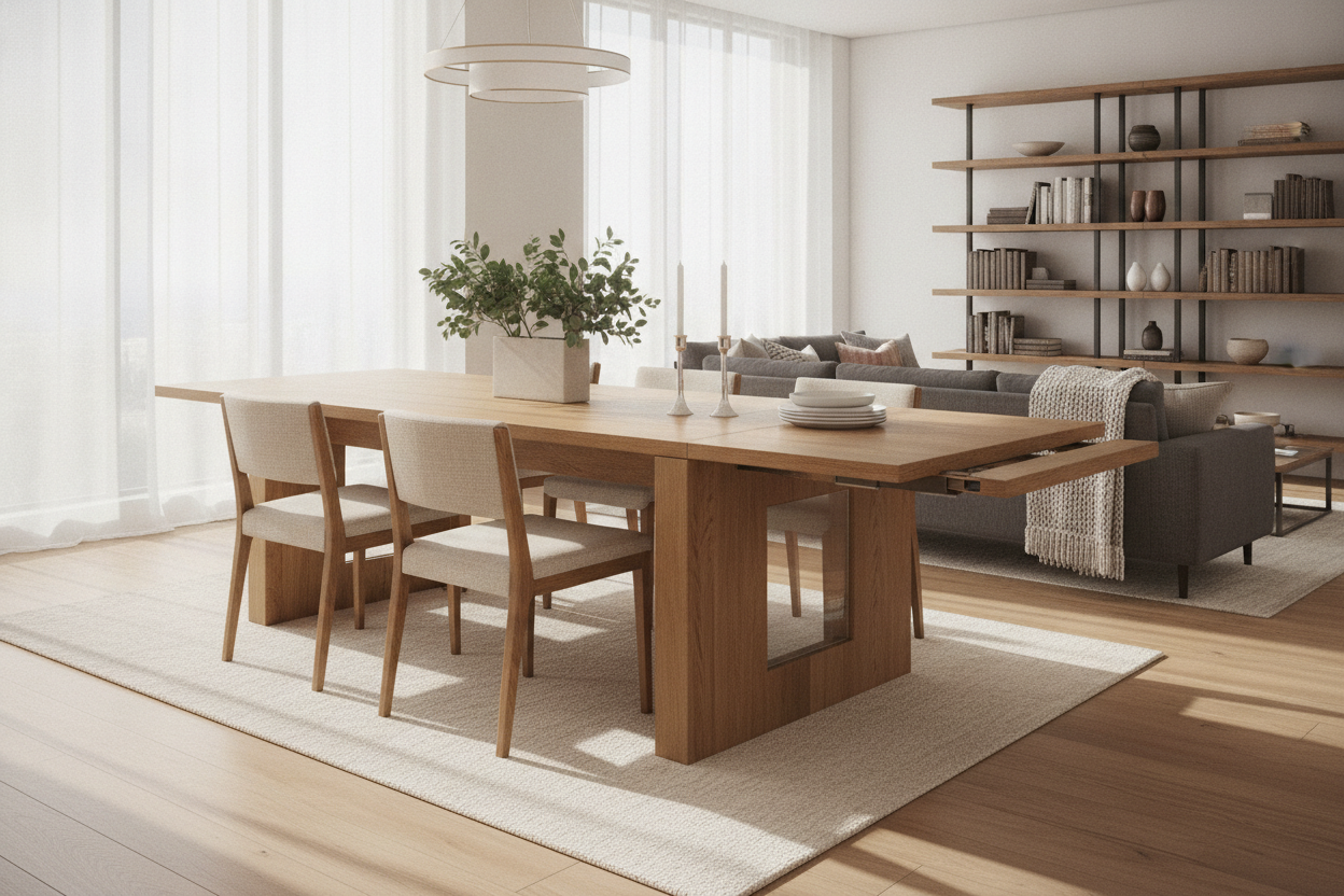 Why I Finally Bought a Dining Room Table Self-Storing Leaves Setup