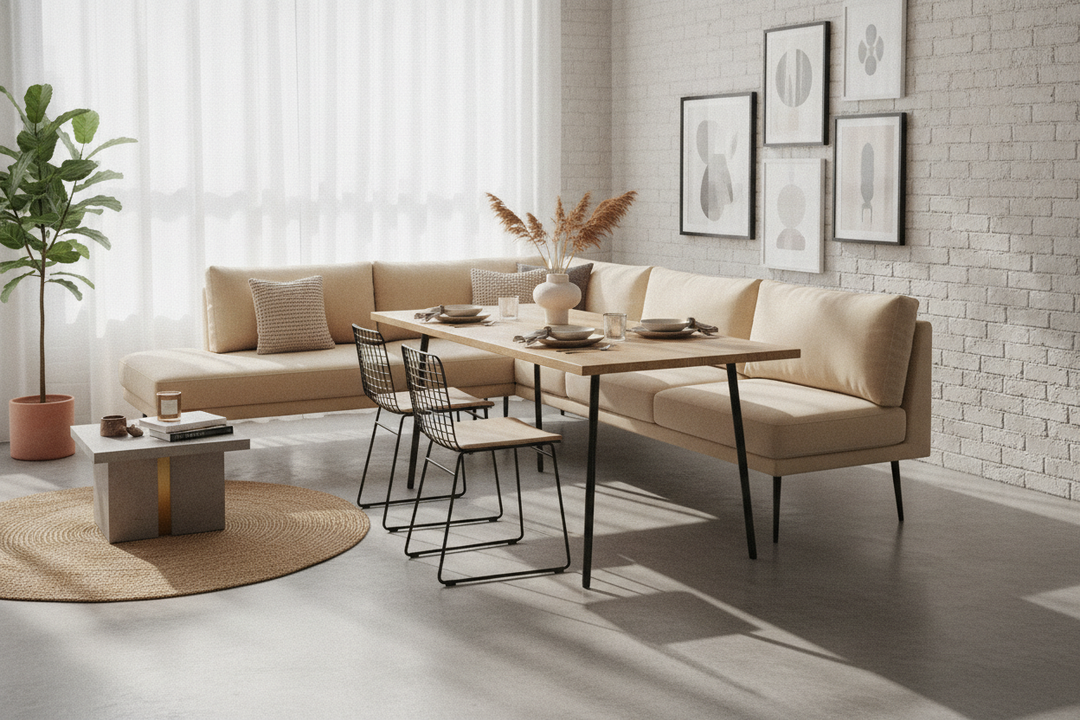 The 3 Rules for Making a Dining Table With Couch Seating Work