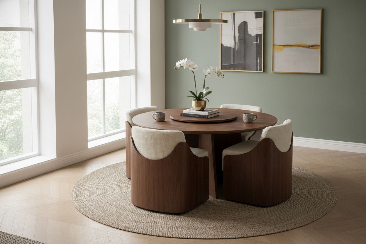 Can a Round Space Saving Dining Table and Chairs Look Expensive?