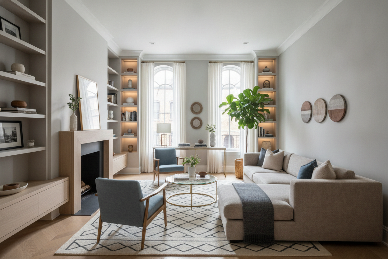 Why Is Decorating a Townhouse Living Room So Awkward?