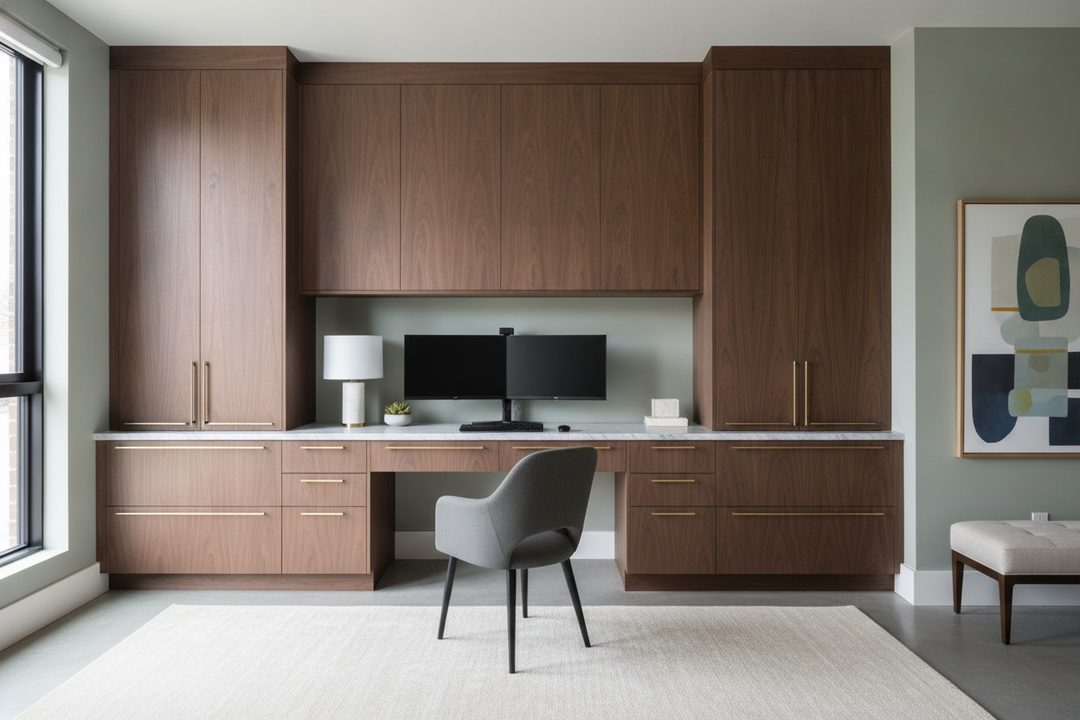 Why My Custom Built In for Office Storage Has Zero Open Shelving