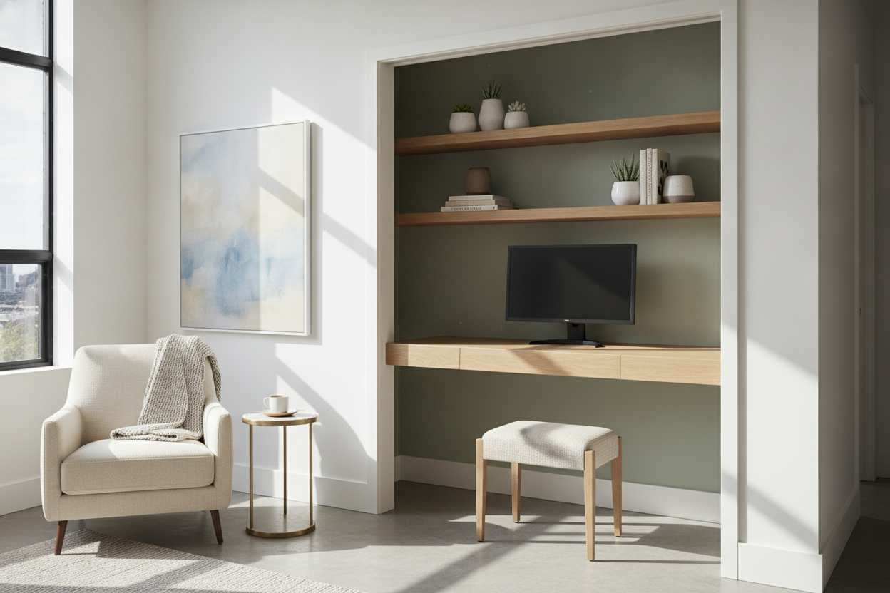 How We Squeezed an In Built Desk Into a Useless Closet