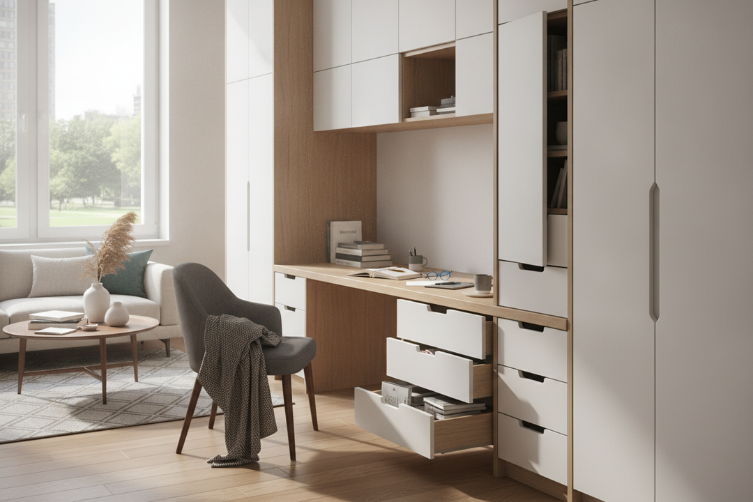 The 'Clutter Creep' Problem With a Built In Cabinet Desk