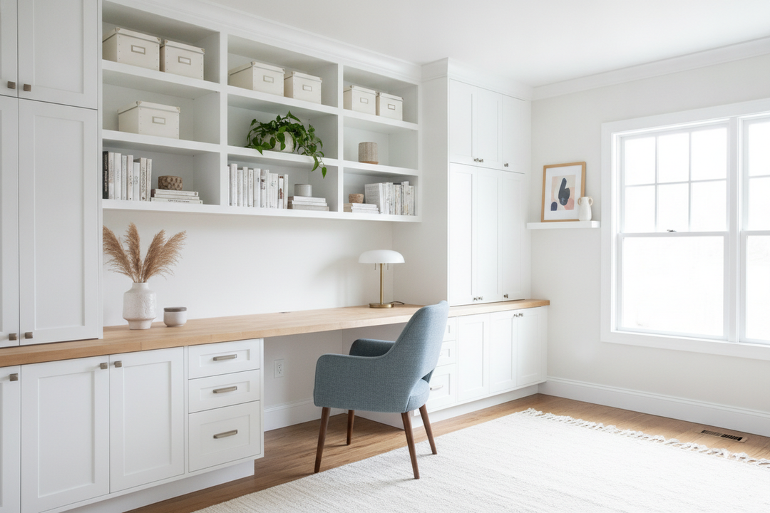 Why I Used Pantry Stock for My DIY Built-In Office Cabinets