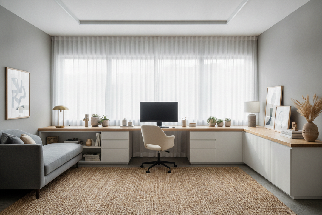 Stop Centering Your Modern Built-In Desk on a Massive Empty Wall