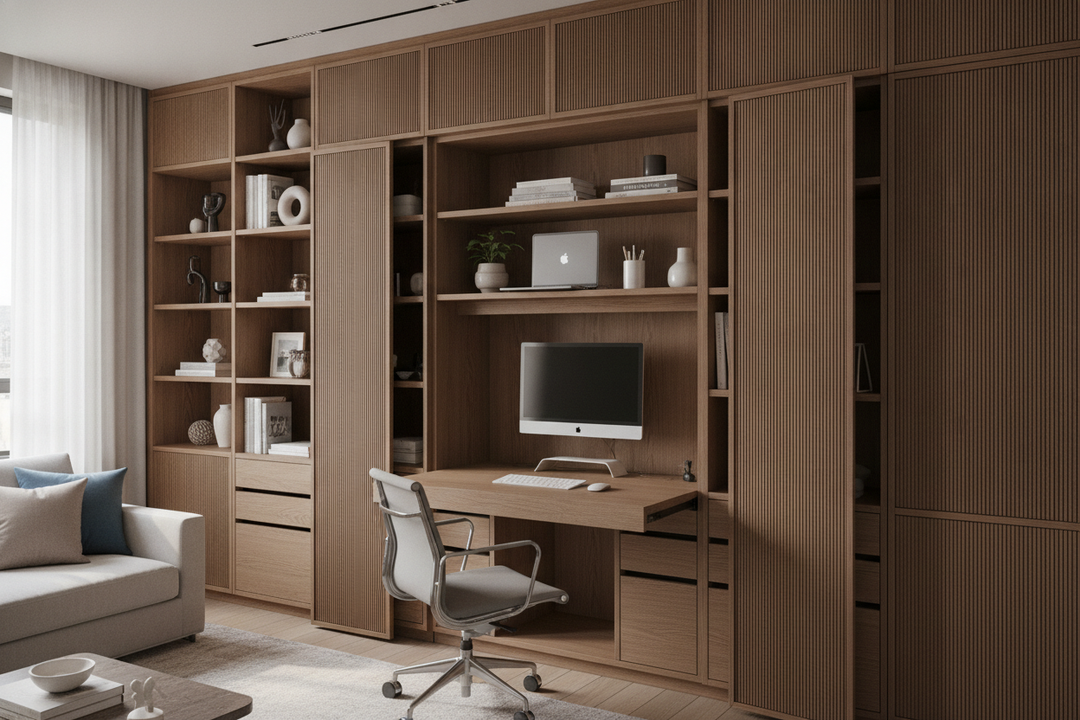 I Finally Hid My WFH Clutter in a Cabinet With Desk Inside