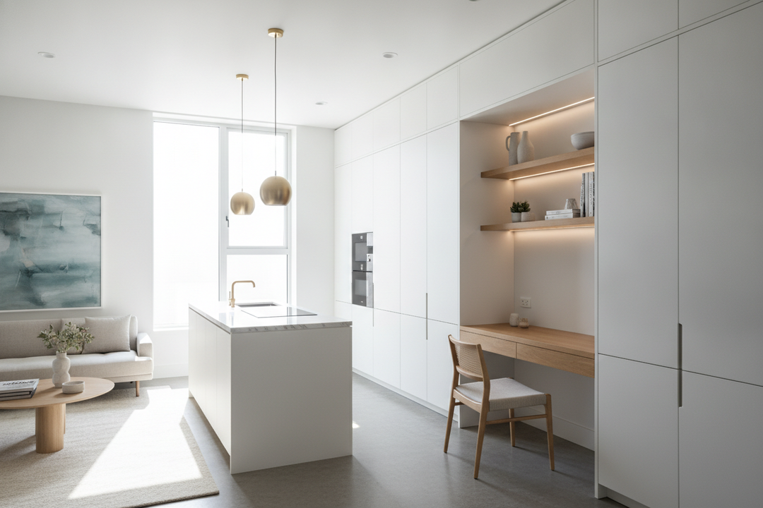Why I Snuck a Cabinet With Built In Desk Into My Kitchen