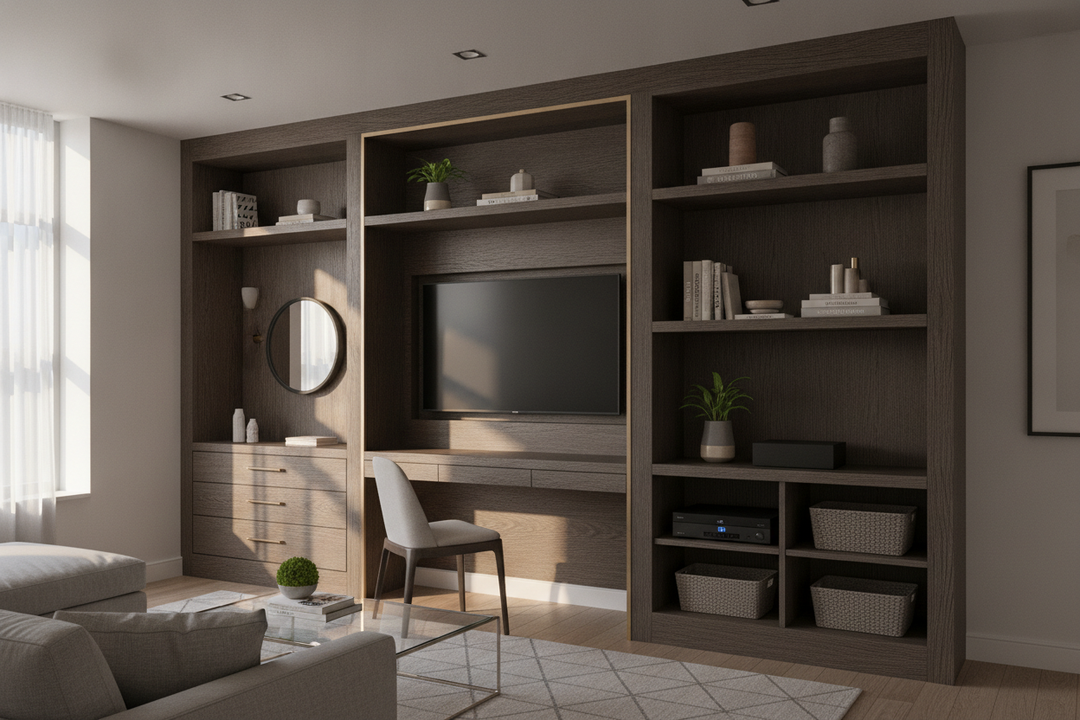 Why Your Built In Entertainment Center With Desk Looks Awkward
