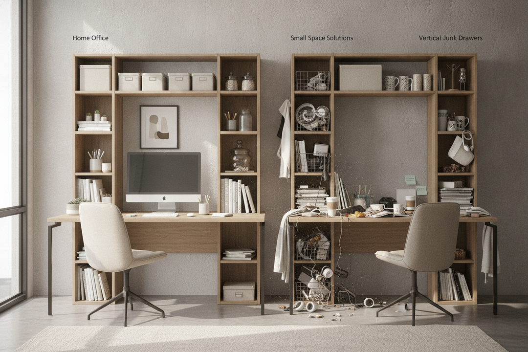 Why Desks With Shelves Always Turn Into Vertical Junk Drawers